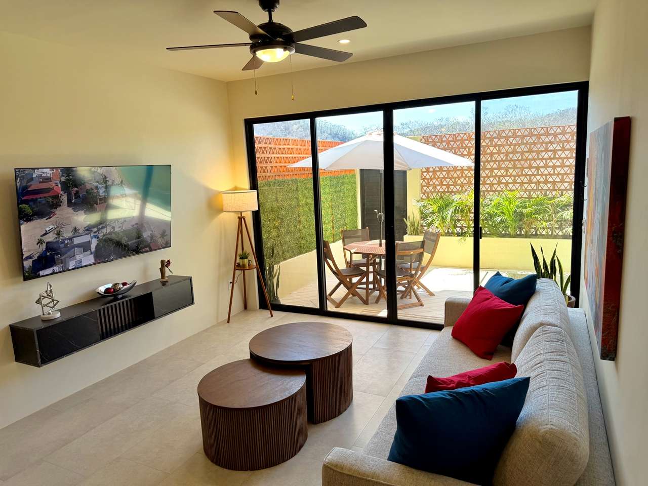 Patio with BBQ grill and lounge chair