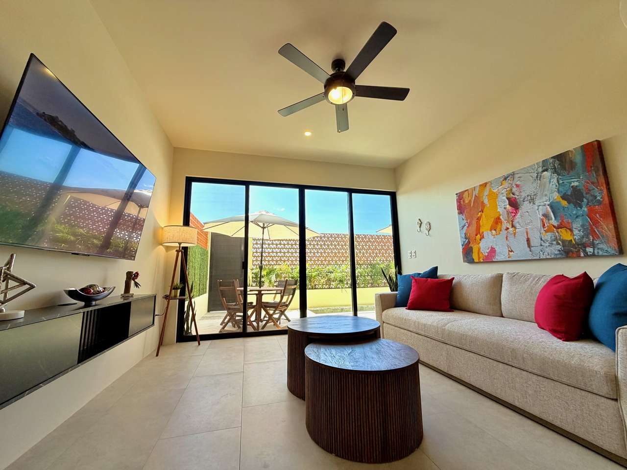 Patio with BBQ grill and lounge chair