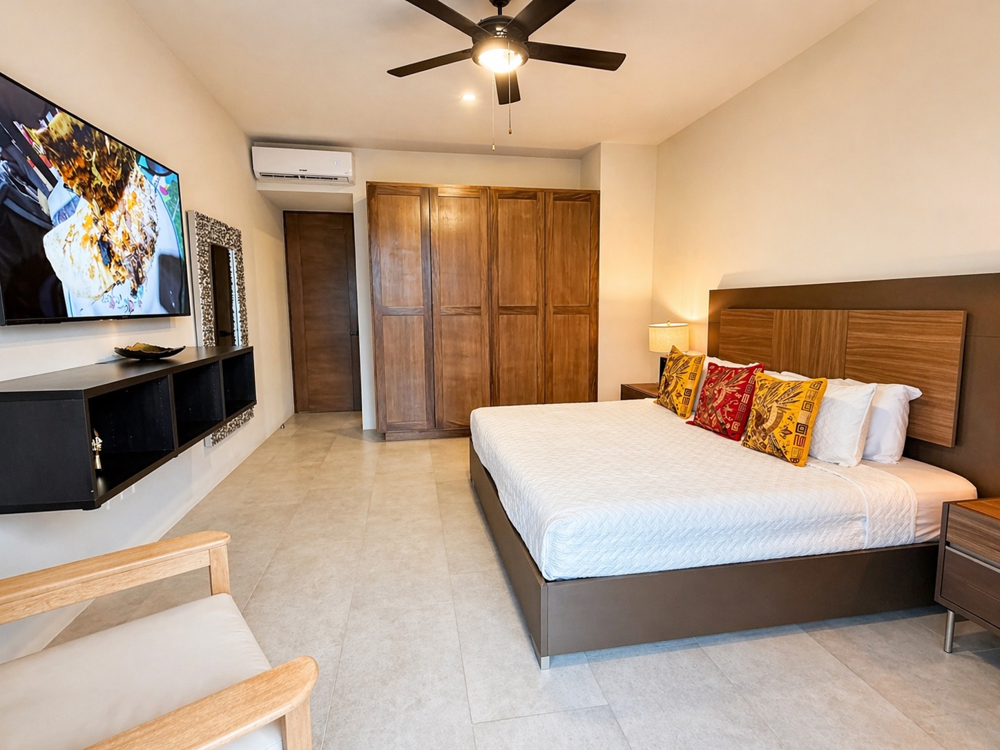Generous built-in wardrobe and Smart TV in the primary suite