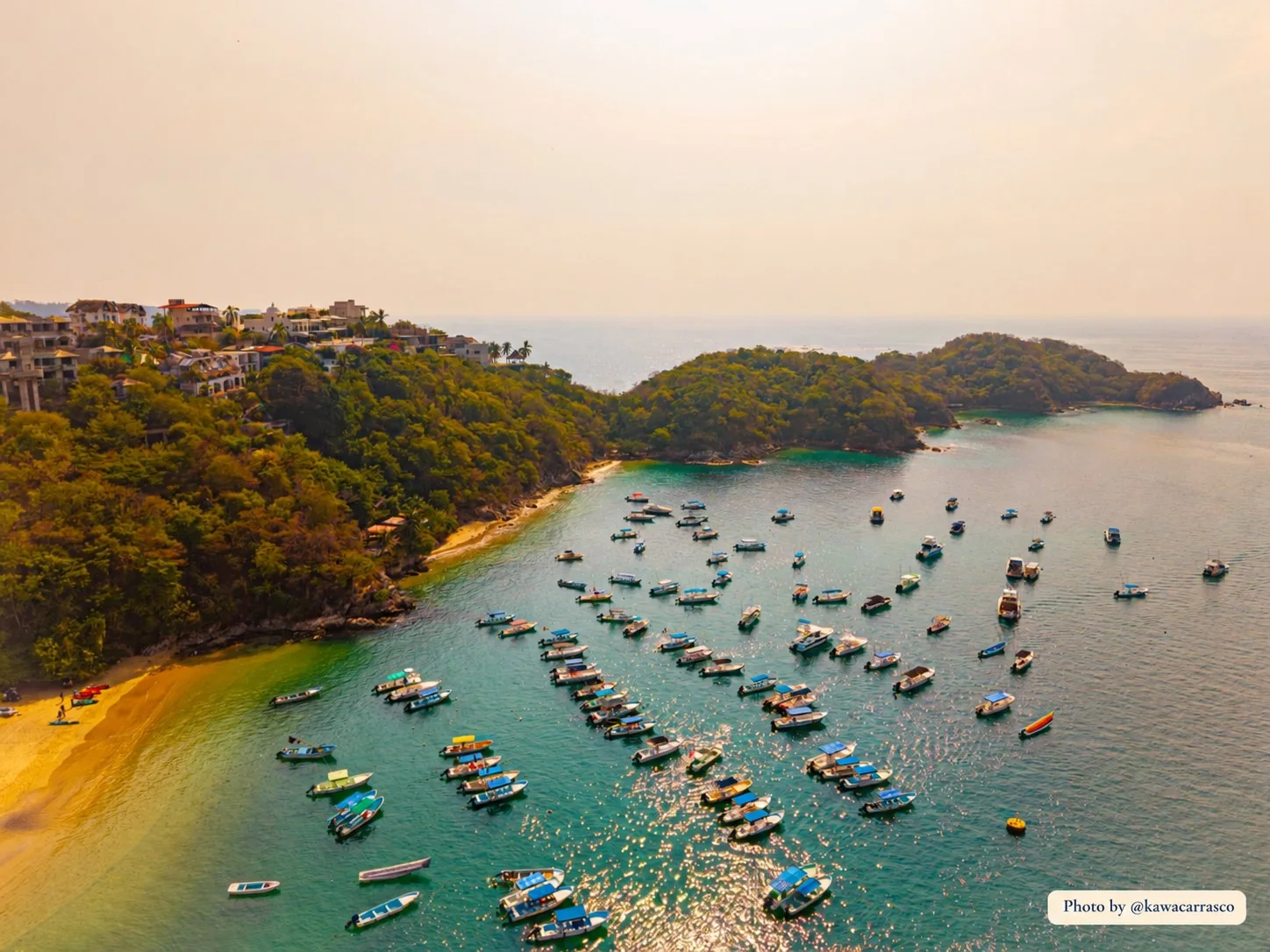 Boats at anchor in one of Huatulco's bays